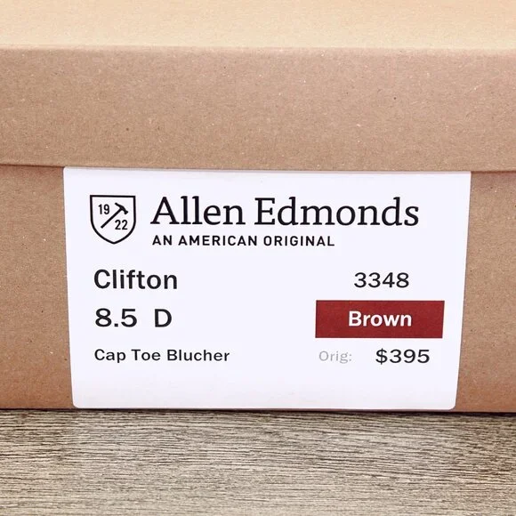 Allen Edmonds CLIFTON 8.5 D Brown * add $15 new Cedar Trees display picture 3